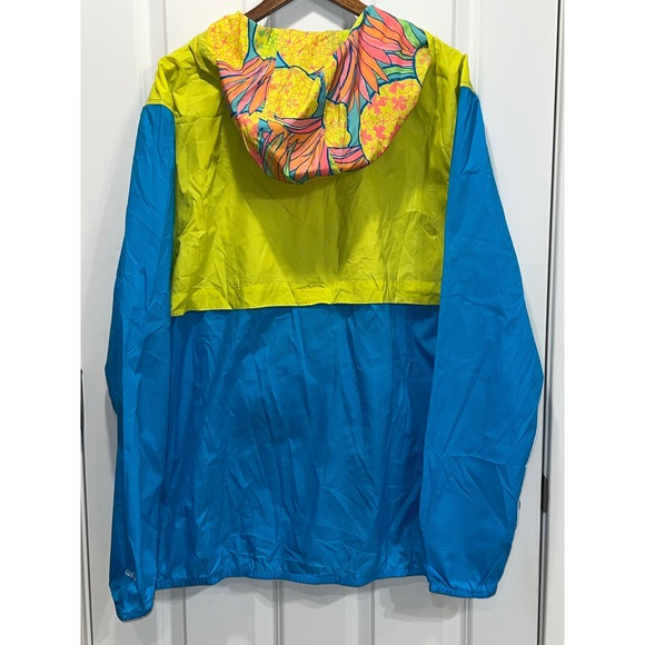 Chubbies Mens Packable Windbreaker Jacket Blue Yellow Tropical Floral XXL Anorak - Picture 4 of 6